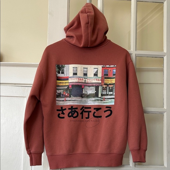 Zara Kids Rust Hoodie with Graphic Detail - Picture 9 of 11